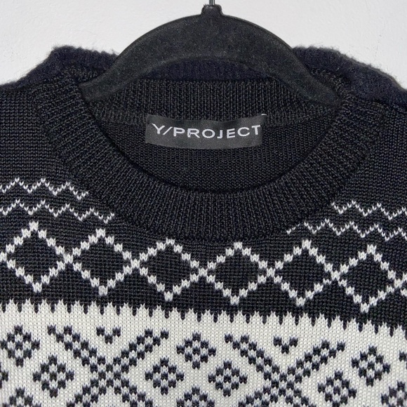 Y/Project Double Wool Striped Crew Neck Pullover Sweater Men’s size Large​​​​​ - Picture 2 of 9